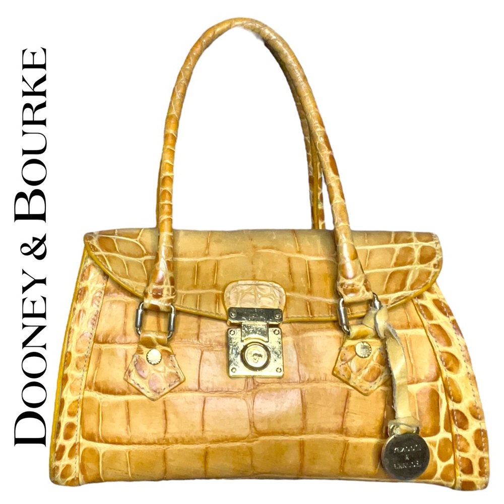 Dooney & Bourke Tan Crocodile Embossed Leather Bag - Small